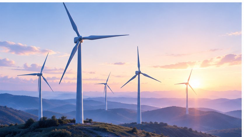 Offshore wind turbines representing Energy and Sustainability